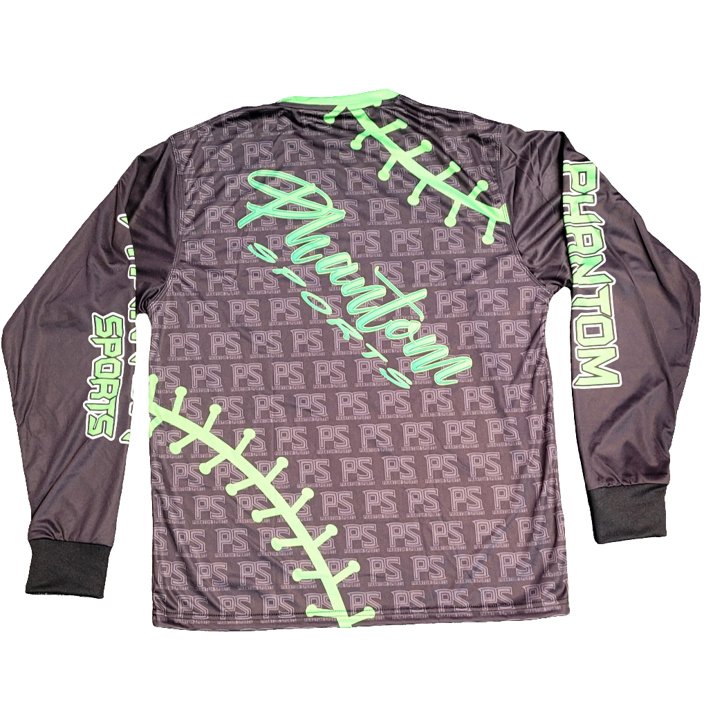 Green Glow Long Sleeve Phantom Sports Jersey