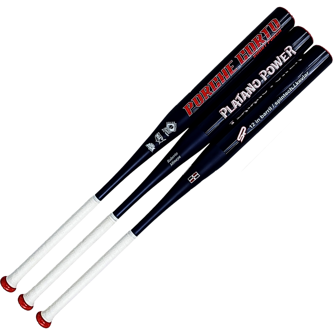 Short Porch Kevlar Platano Power with Spin Tech - Senior Slow Pitch Softball Bat - 1-piece - 12 in barrel