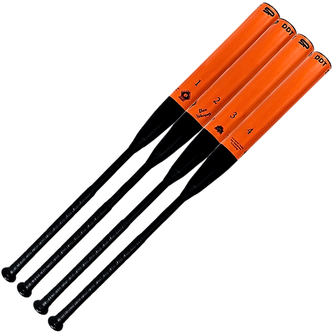 Kevlar with DDT Short Porch Dave Velasquez signature - Orange Juice Senior Slow Pitch Softball Bat - 2-piece - 12in Barrel