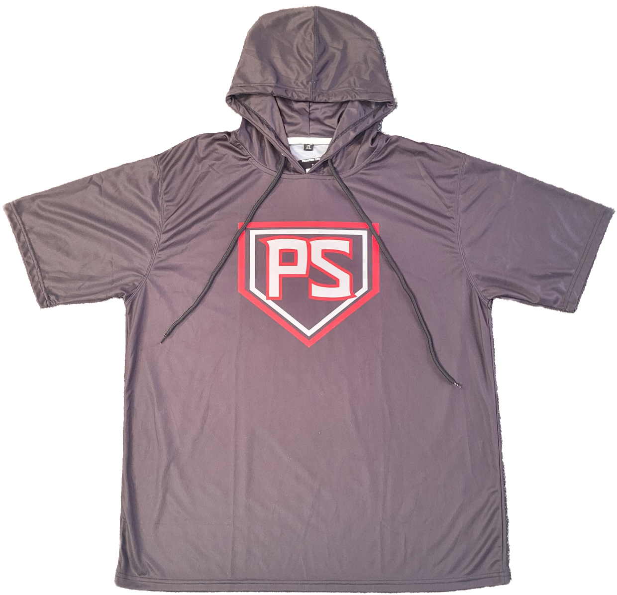 Mesh Red Gray Logo Short Sleeve Hoodie – Phantom Sports