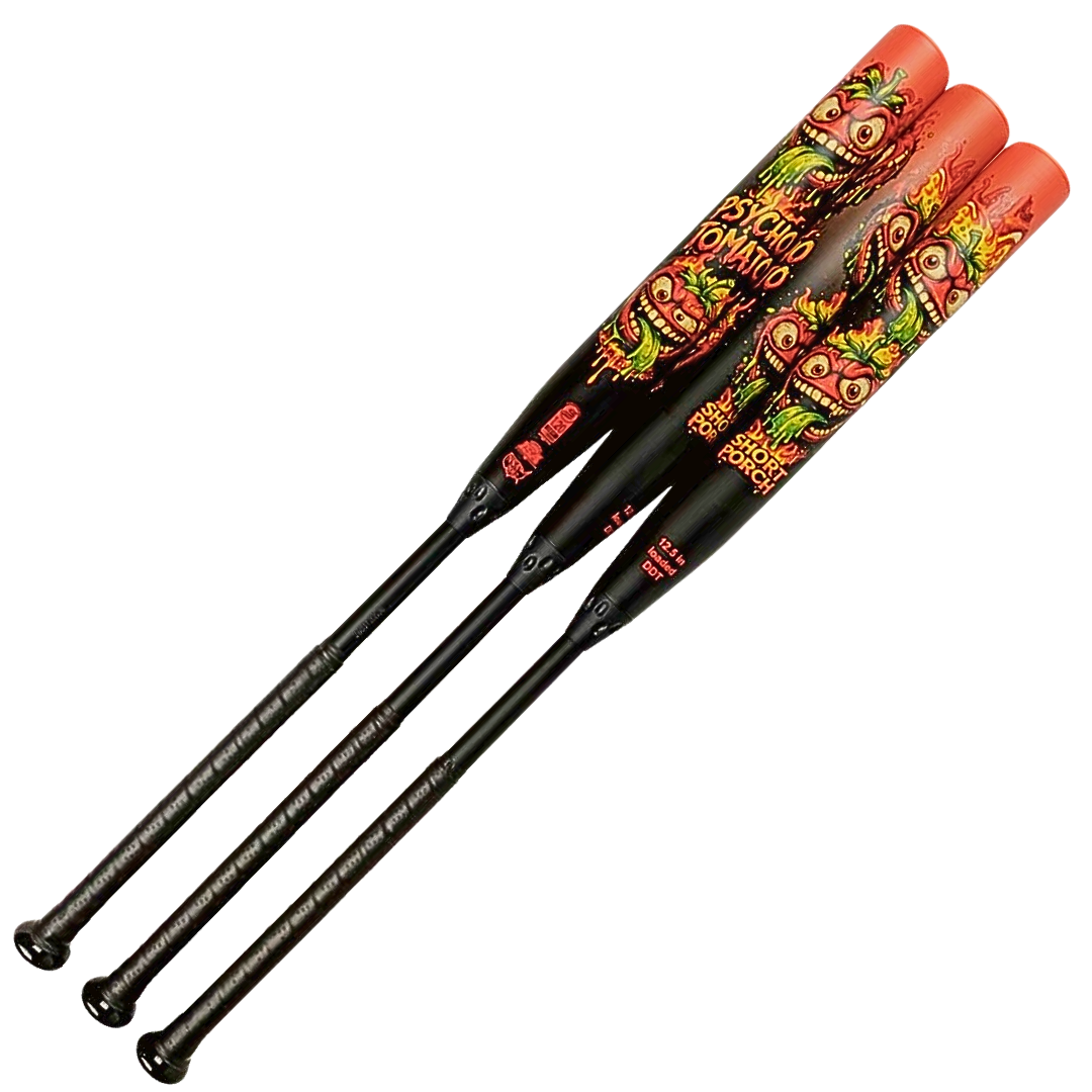 USSSA Psycho Tomato Endloaded - Short Porch kevlar Slow Pitch Softball Bat - 2 piece 12.5in barrel
