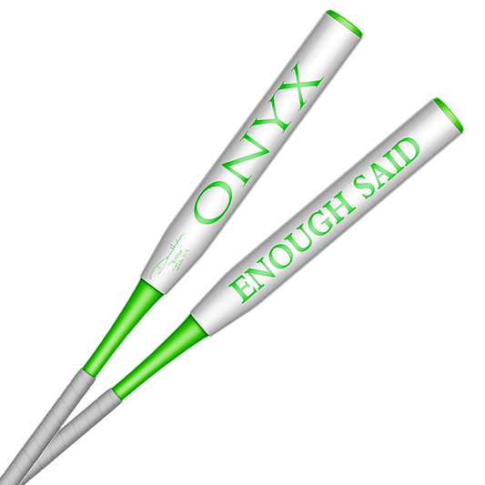 2026 Onyx Enough Said Green White Balanced (Donnie Hudson Signature) Senior Softball Slowpitch Bat