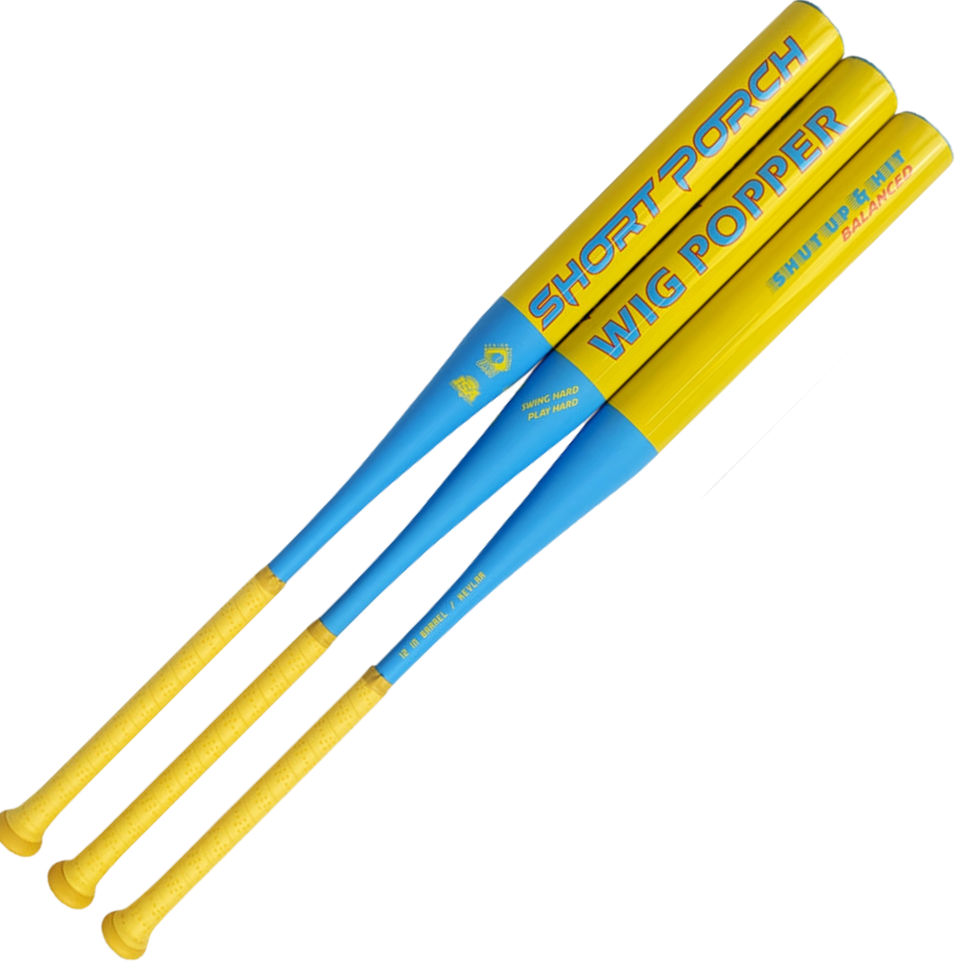 Short Porch Kevlar Wig Popper Balanced with Spin Tech - Senior Slow Pitch Softball Bat - 1-piece 12 inch