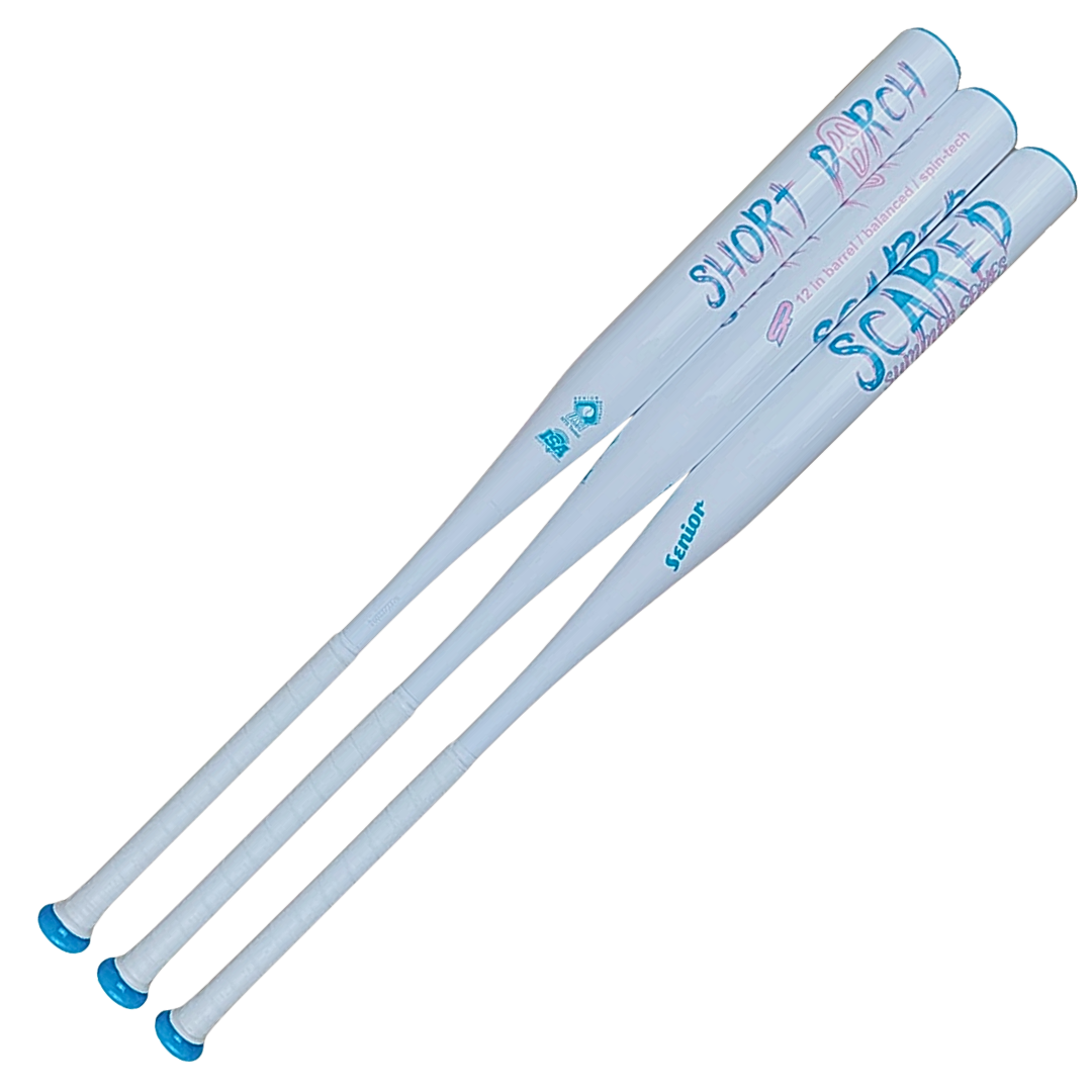 Summer Scared 1-pc Balanced with Spin Tech - Short Porch Senior Slow Pitch Softball Bat - 12-in